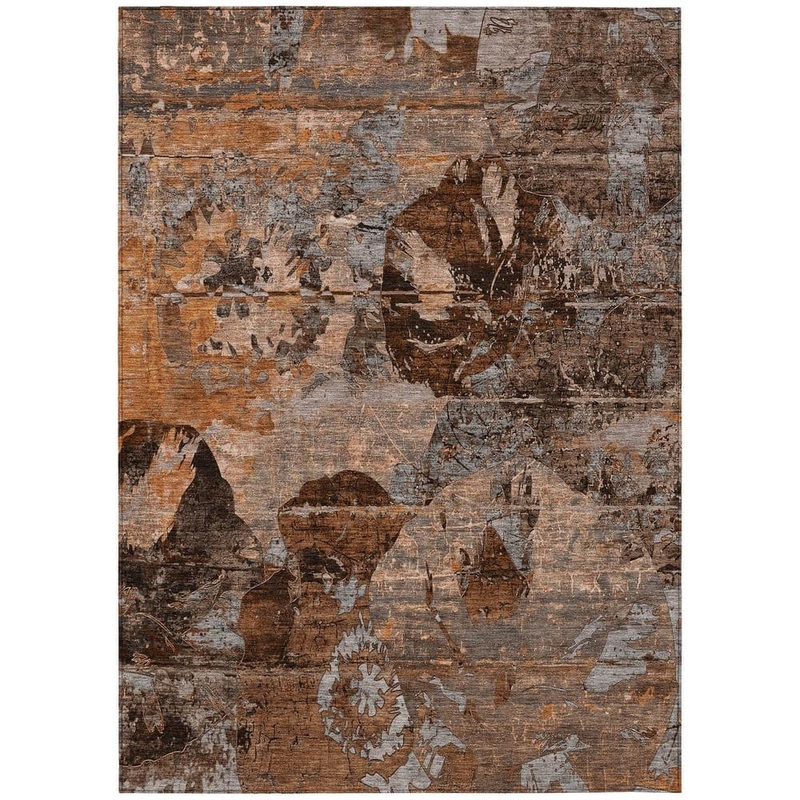 Addison Rugs Chantille ACN555 Terracotta 8 ft. x 10 ft. Machine Washable Indoor/Outdoor Geometric Area Rug ACN555TR8X10