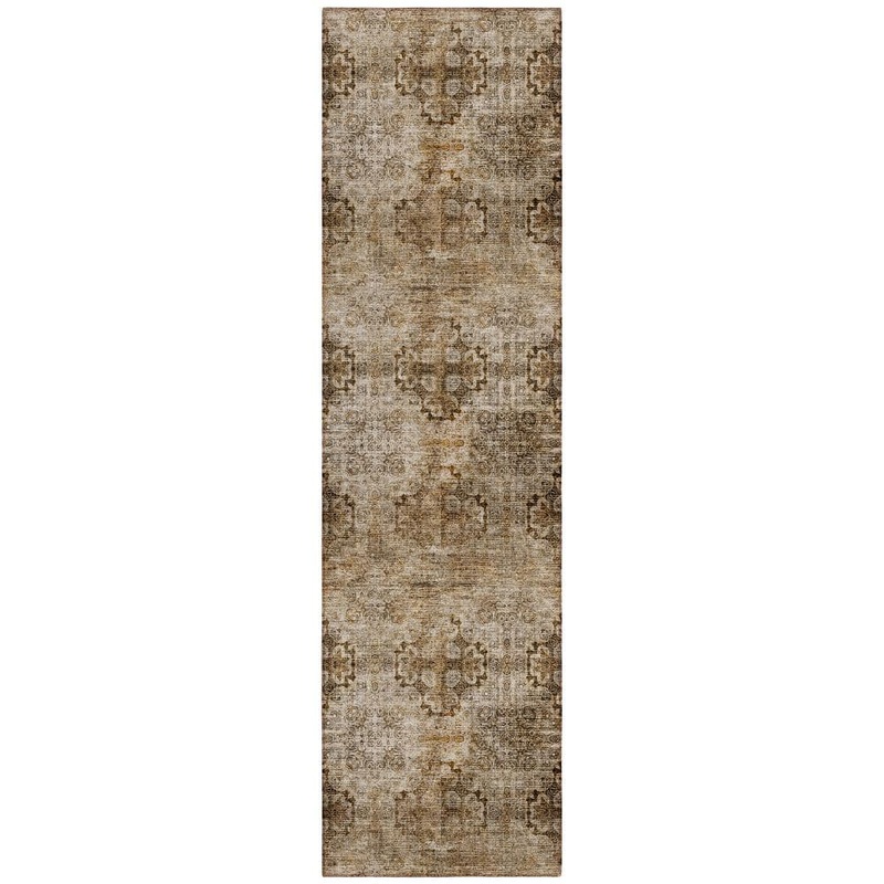 Addison Rugs Chantille ACN557 Taupe 2 ft. 3 in. x 7 ft. 6 in. Machine Washable Indoor/Outdoor Geometric Runner Rug ACN557TP2X8