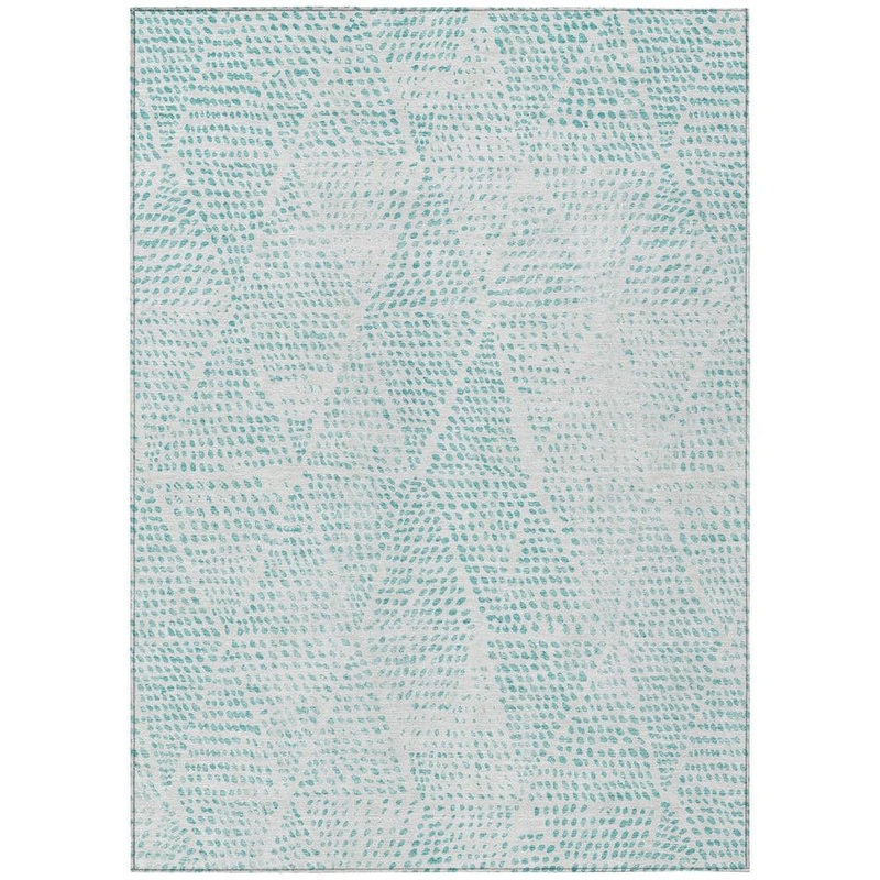 Addison Rugs Chantille ACN591 Aqua 5 ft. x 7 ft. 6 in. Machine Washable Indoor/Outdoor Geometric Area Rug ACN591AQ5X8