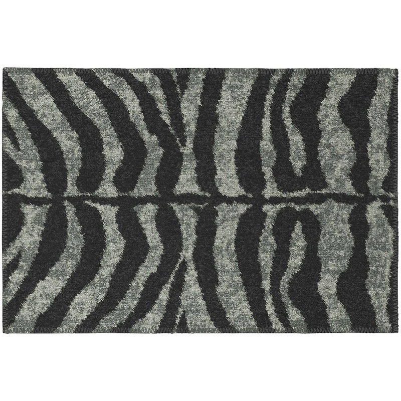 Addison Rugs Safari Black 1 ft. 8 in. x 2 ft. 6 in. Indoor/Outdoor Washable Indoor/Outdoor Washable Rug ASF31SH20X30