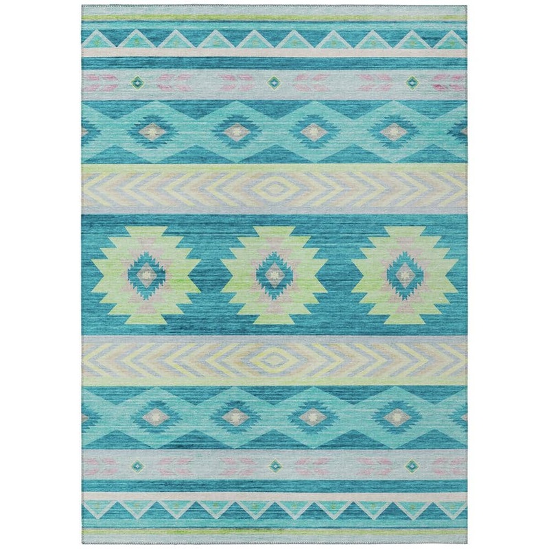 Addison Rugs Sonora Blue 8 ft. x 10 ft. Geometric Indoor/Outdoor Area Rug ASO33PC8X10