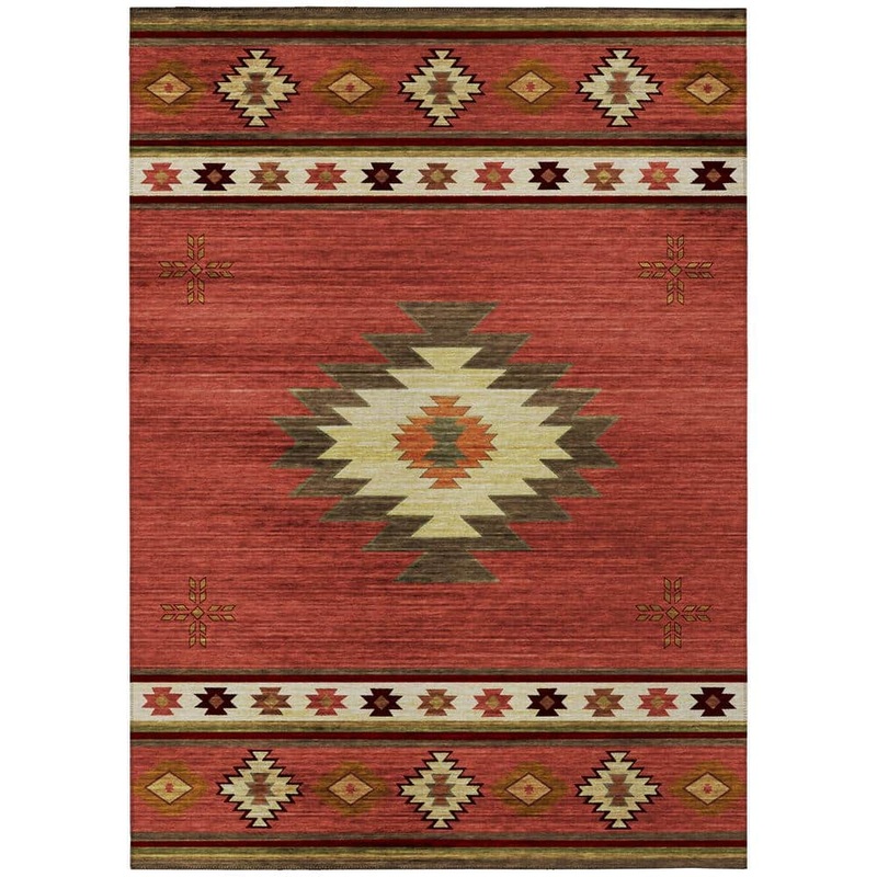 Addison Rugs Sonora Red 9 ft. x 12 ft. Geometric Indoor/Outdoor Area Rug ASO34SP9X12