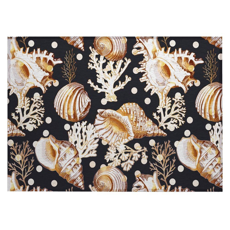 Addison Rugs Surfside Black 1 ft. 8 in. x 2 ft. 6 in. Geometric Indoor/Outdoor Area Rug ASR36MI20X30