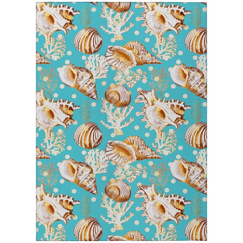 Addison Rugs Surfside Blue 10 ft. x 14 ft. Geometric Indoor/Outdoor Area Rug ASR36AQ10X14