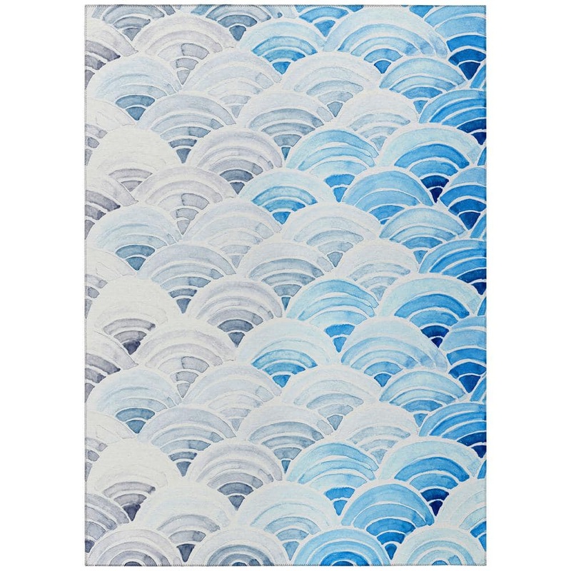 Addison Rugs Surfside Blue 9 ft. x 12 ft. Geometric Indoor/Outdoor Area Rug ASR35BL9X12