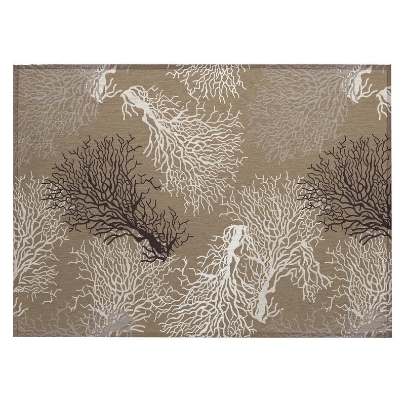 Addison Rugs Surfside Taupe 1 ft. 8 in. x 2 ft. 6 in. Geometric Indoor/Outdoor Area Rug ASR33LA20X30