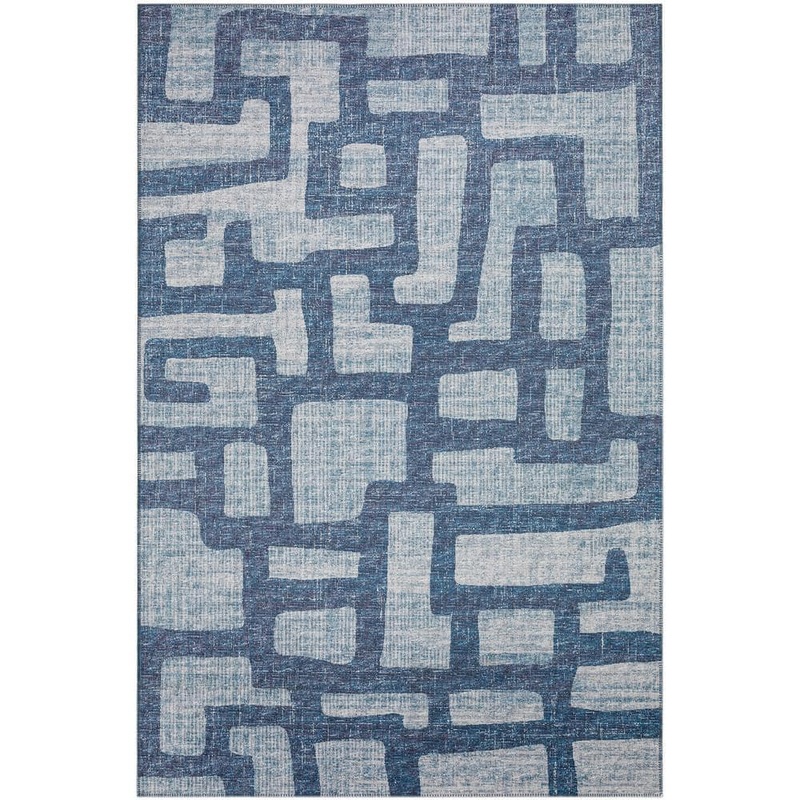 Addison Rugs Yuma Blue 10 ft. x 14 ft. Geometric Indoor/Outdoor Washable Area Rug AYU34BL10X14