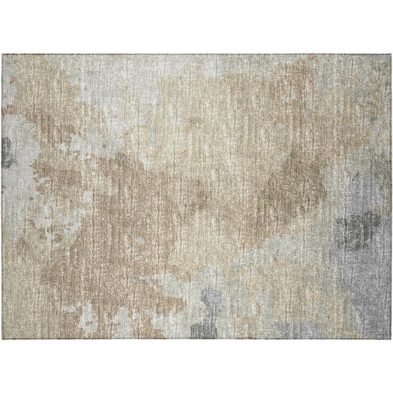 Addison Rugs Accord Beige 1 ft. 8 in. x 2 ft. 6 in. Abstract Indoor/Outdoor Washable Area Rug AAC32BE20X30