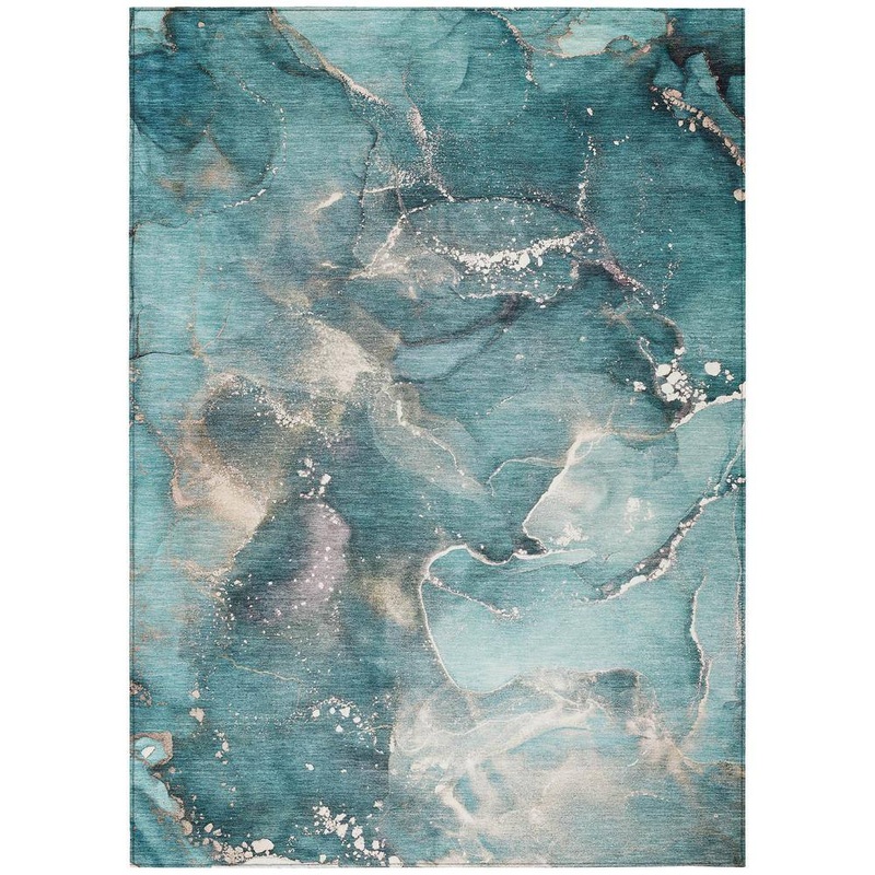 Addison Rugs Chantille ACN518 Teal 9 ft. x 12 ft. Machine Washable Indoor/Outdoor Geometric Area Rug ACN518TE9X12