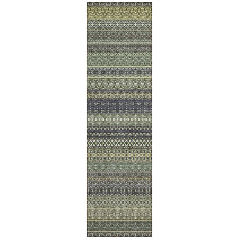 Addison Rugs Chantille ACN527 Sage 2 ft. 3 in. x 7 ft. 6 in. Machine Washable Indoor/Outdoor Geometric Runner Rug ACN527SA2X8