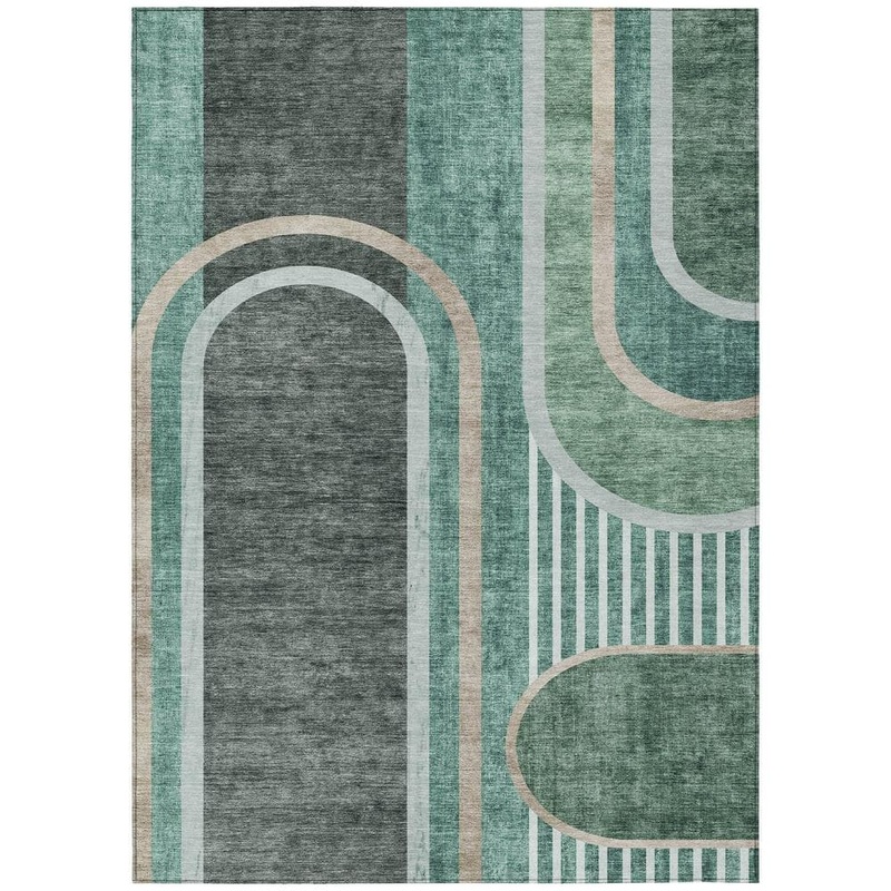 Addison Rugs Chantille ACN532 Emerald 9 ft. x 12 ft. Machine Washable Indoor/Outdoor Geometric Area Rug ACN532EM9X12