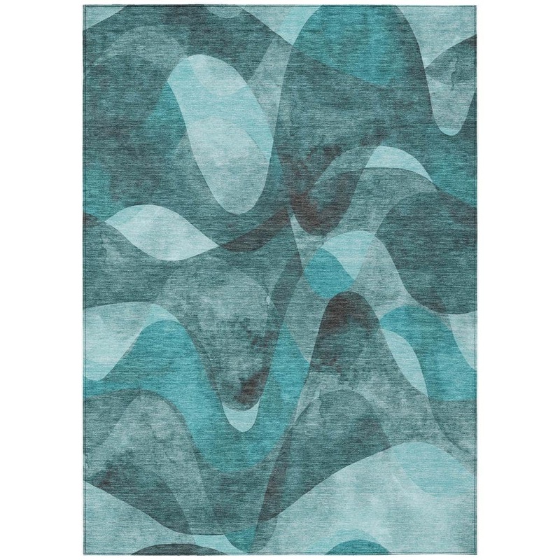 Addison Rugs Chantille ACN536 Teal 10 ft. x 14 ft. Machine Washable Indoor/Outdoor Geometric Area Rug ACN536TE10X14