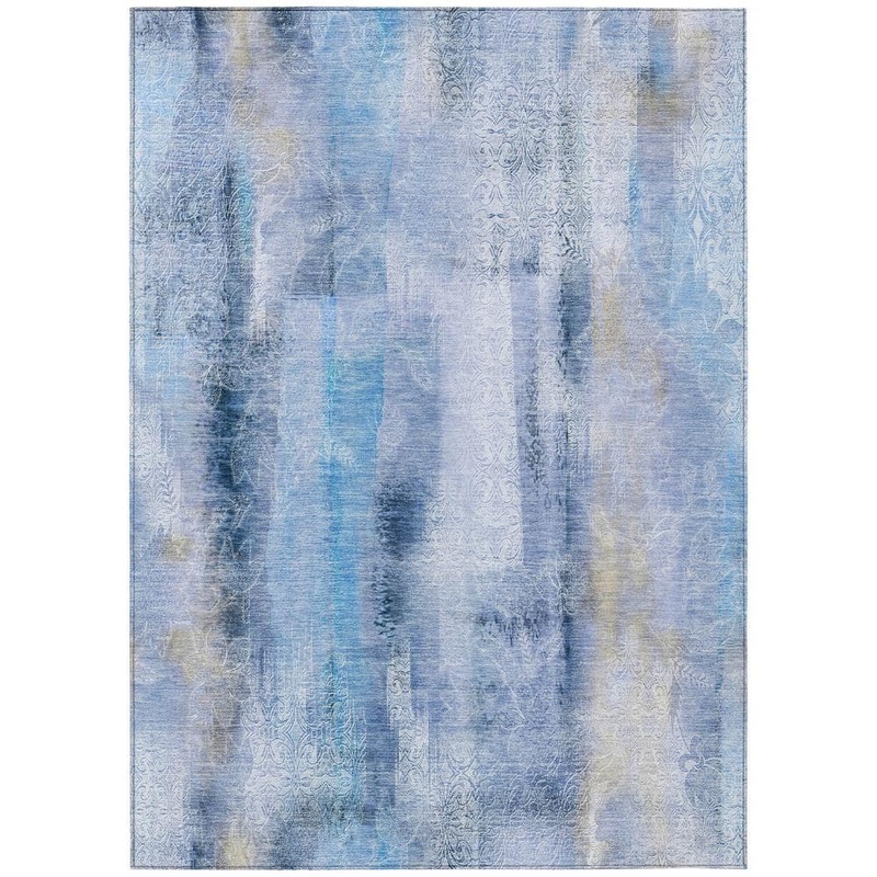 Addison Rugs Chantille ACN537 Blue 9 ft. x 12 ft. Machine Washable Indoor/Outdoor Geometric Area Rug ACN537BU9X12