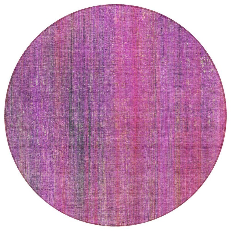 Addison Rugs Chantille ACN552 Lilac 8 ft. x 8 ft. Round Machine Washable Indoor/Outdoor Geometric Area Rug ACN552LL8RO