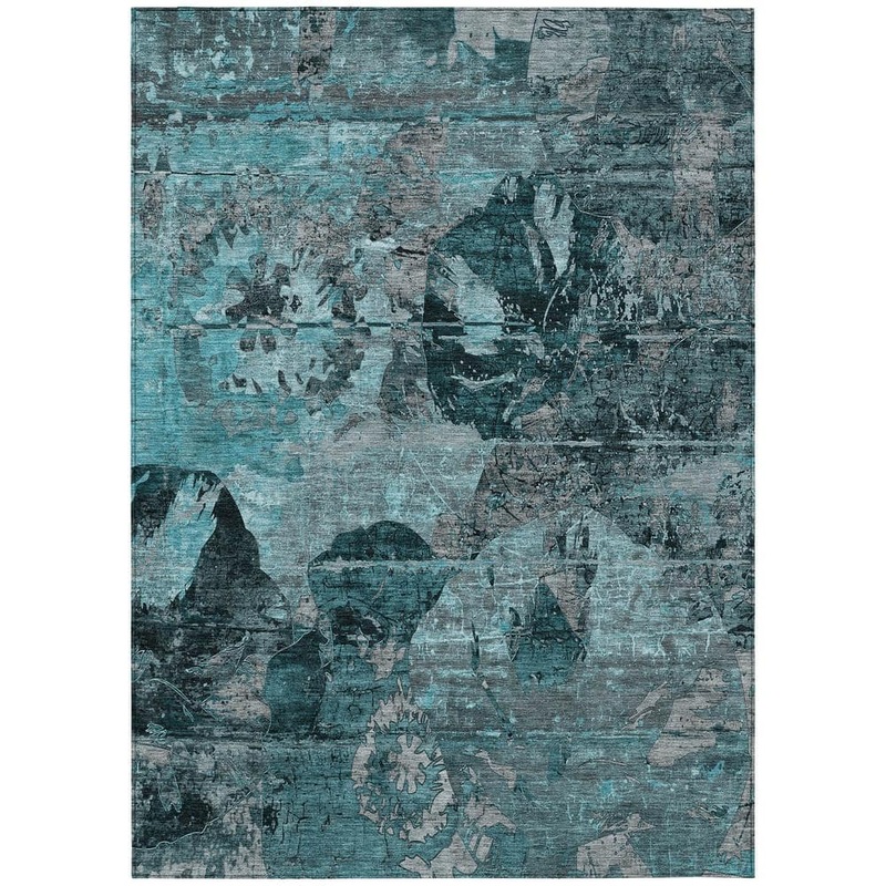 Addison Rugs Chantille ACN555 Teal 2 ft. 6 in. x 3 ft. 10 in. Machine Washable Indoor/Outdoor Geometric Area Rug ACN555TE30X46