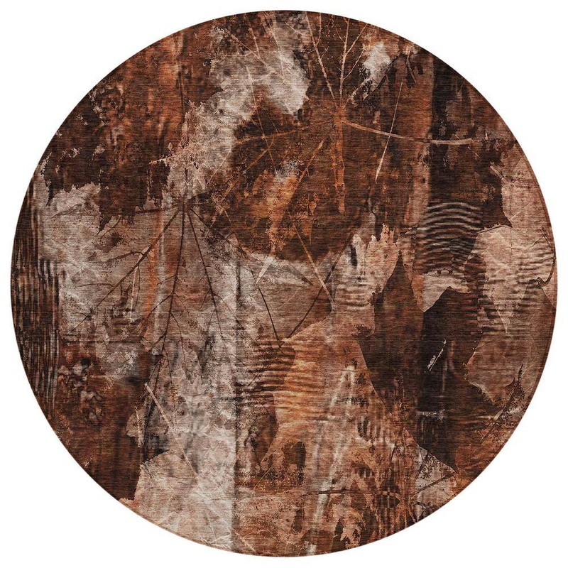 Addison Rugs Chantille ACN560 Paprika 8 ft. x 8 ft. Round Machine Washable Indoor/Outdoor Geometric Area Rug ACN560PK8RO