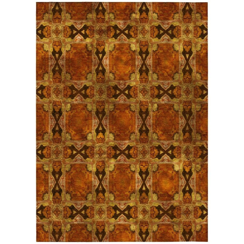 Addison Rugs Chantille ACN564 Paprika 10 ft. x 14 ft. Machine Washable Indoor/Outdoor Geometric Area Rug ACN564PK10X14