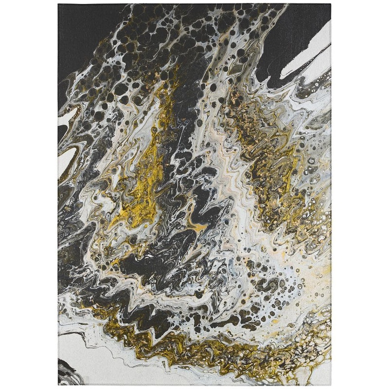 Addison Rugs Karina Black 10 ft. x 14 ft. Geometric Indoor/Outdoor Area Rug AKC43MI10X14