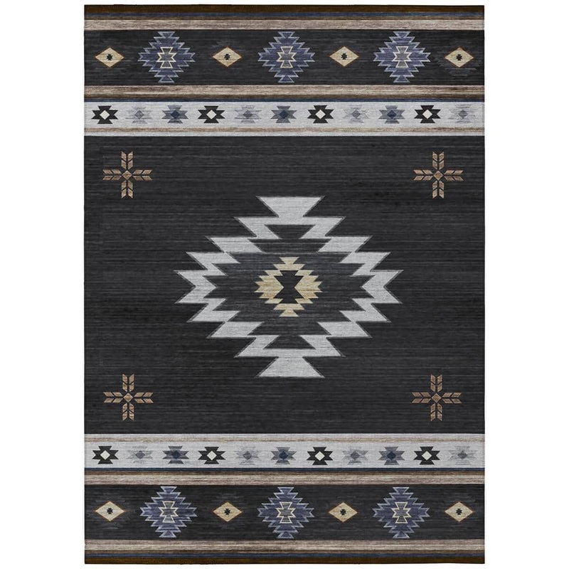 Addison Rugs Sonora Black 10 ft. x 14 ft. Geometric Indoor/Outdoor Area Rug ASO34MI10X14
