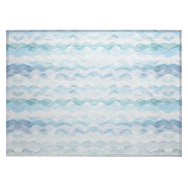 Addison Rugs Surfside Blue 1 ft. 8 in. x 2 ft. 6 in. Geometric Indoor/Outdoor Area Rug ASR46BL20X30