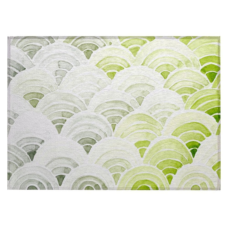 Addison Rugs Surfside Green 1 ft. 8 in. x 2 ft. 6 in. Geometric Indoor/Outdoor Area Rug ASR35GN20X30