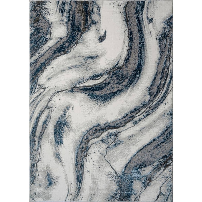 Amazing Rugs Ziv Navy/White 9 ft. x 12 ft. Abstract Area Rug ZIVNB0224-912