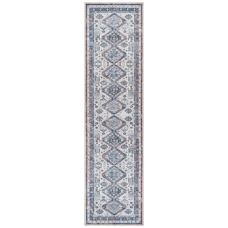 Amer Rugs Alaska Beige/Red 3 ft. x 10 ft. Medallion Runner Rug ALA82710