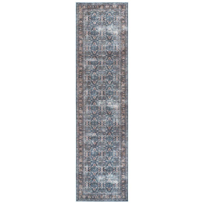 Amer Rugs Alaska Blue/Green 3 ft. x 10 ft. Medallion Runner Rug ALA52710