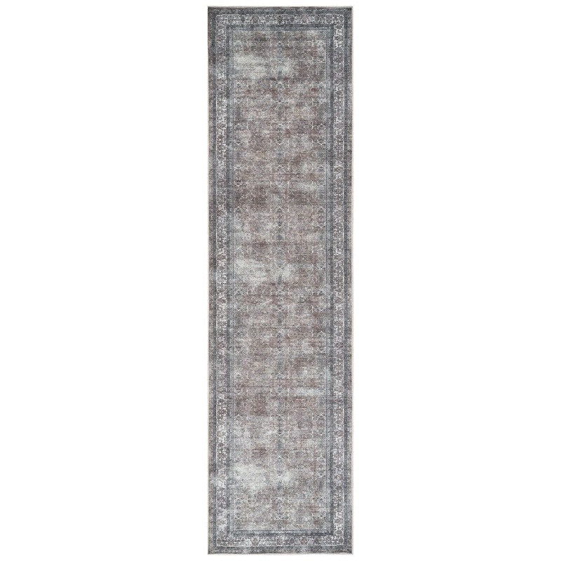 Amer Rugs Alaska Green/Gray 3 ft. x 10 ft. Medallion Runner Rug ALA62710
