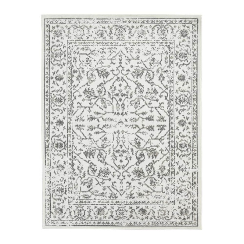 Amer Rugs Alpine 9 x 12 Light Gray Bordered Pattern Area Rug for High Traffic Living Room Dining Room Bedroom ALP892122
