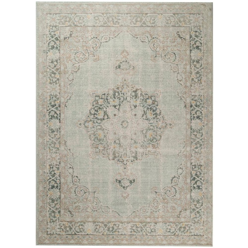 Amer Rugs Century 5 x 8 Sea Mist Medallion Pattern Area Rug for High Traffic Living Room Dining Room Bedroom CEN21-5373