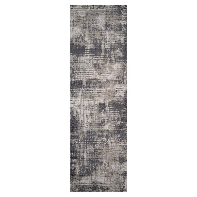 Amer Rugs Clifton 2 ft. 7 in.  x  9 ft.  Gray Abstract Pattern Area Rug for High Traffic Entryway Hallway Laundry Room CLF22709