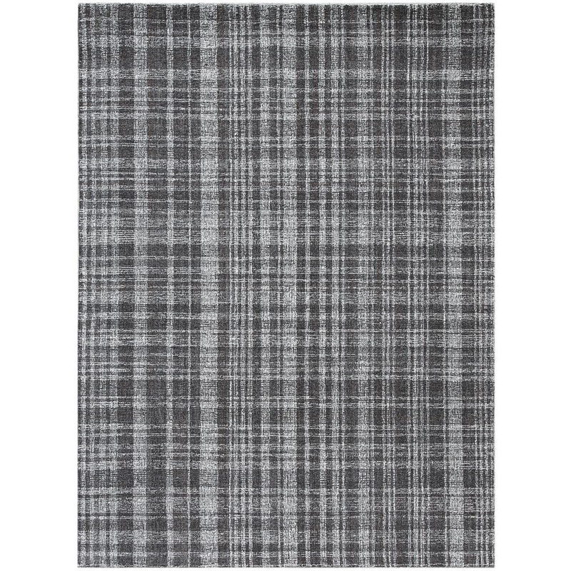 Amer Rugs Laurel 2 x 3 Charcoal Plaid Pattern Area Rug for High Traffic Living Room Dining Room Bedroom LAU120203