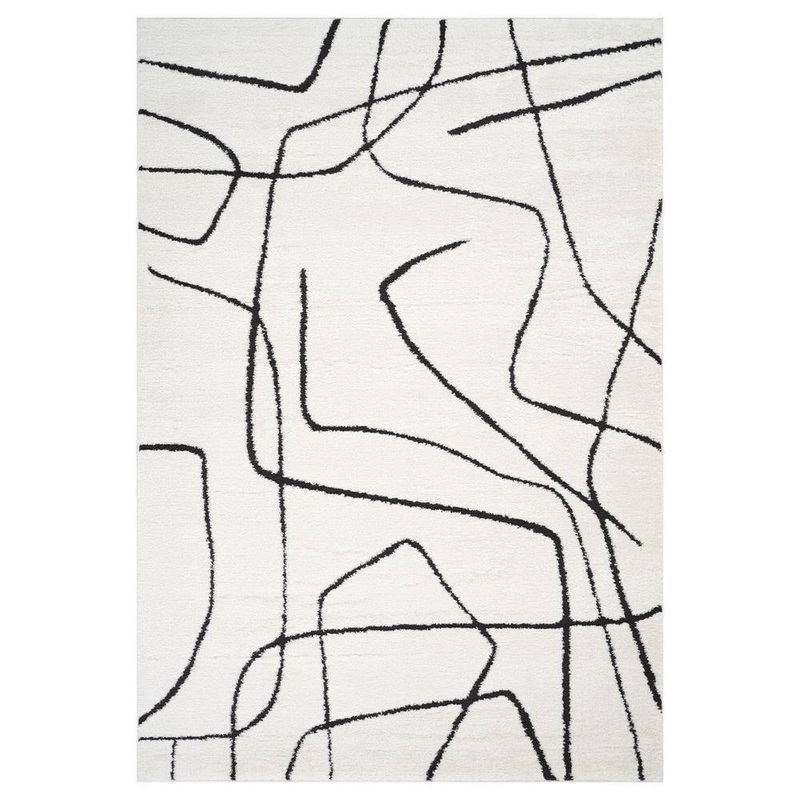 Amer Rugs Monotone 8 x 10 Ivory Moraccan Pattern Area Rug for High Traffic Living Room Dining Room Bedroom MNT1089119