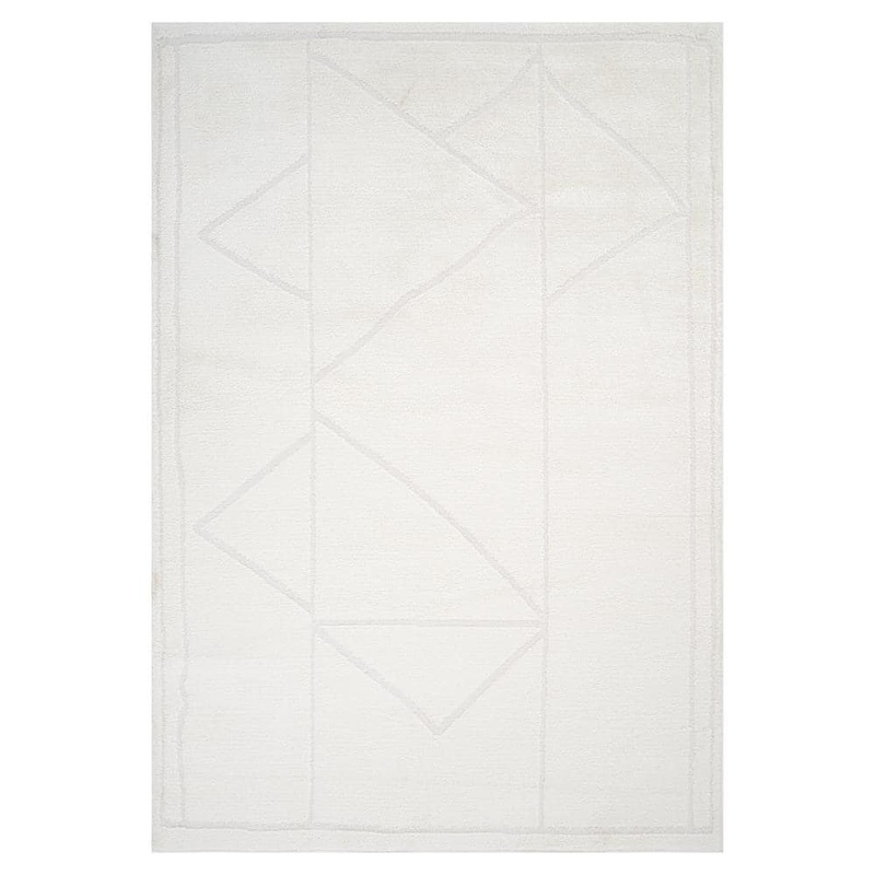 Amer Rugs Monotone 8 x 10 Ivory Moraccan Pattern Area Rug for High Traffic Living Room Dining Room Bedroom MNT889119