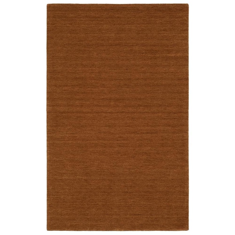 AVERLEY HOME Allaire Rust 8 ft. x 10 ft. Solid Heathered Hand-Crafted 100% Wool Indoor Area Rug 735575