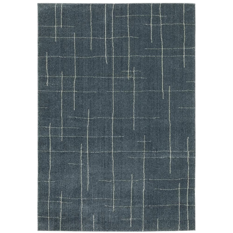 AVERLEY HOME Apex Blue 8 ft. x 11 ft. Solid Abstract Geometric Polyester Indoor Area Rug 709552
