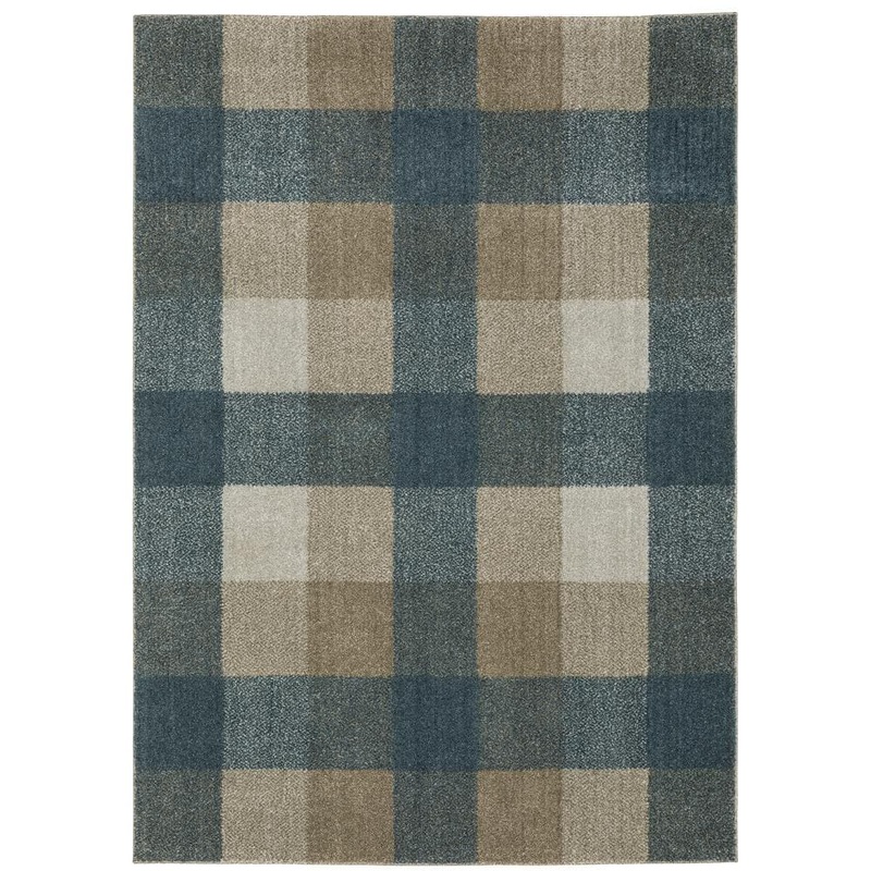 AVERLEY HOME Apex Blue/Beige 8 ft. x 11 ft. Casual Geometric Plaid Polyester Indoor Area Rug 709736