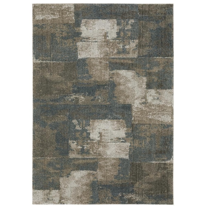 AVERLEY HOME Apex Blue/Brown 8 ft. x 11 ft. Distressed Geometric Abstract Polyester Indoor Area Rug 709859