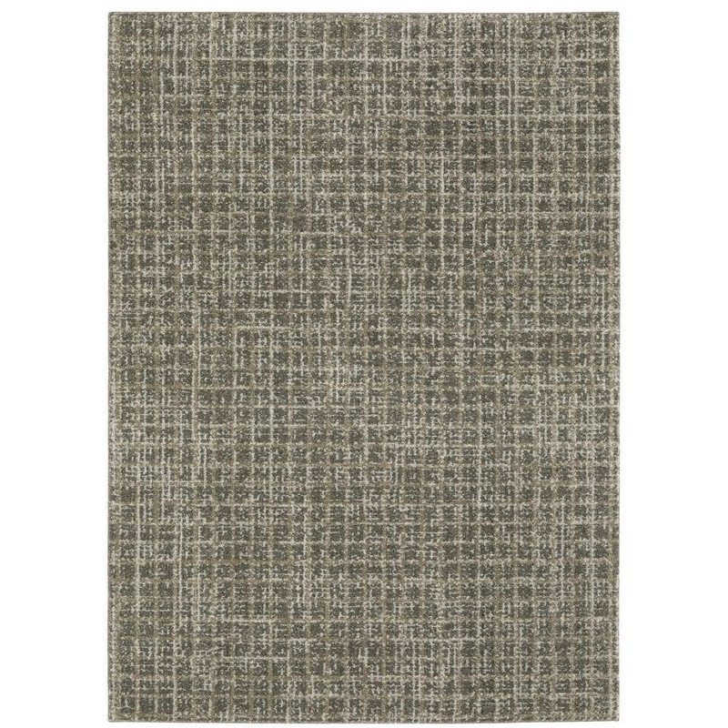 AVERLEY HOME Apex Brown Doormat 3 ft. x 5 ft. Distressed Geometric Plaid Polyester Indoor Area Rug 709583