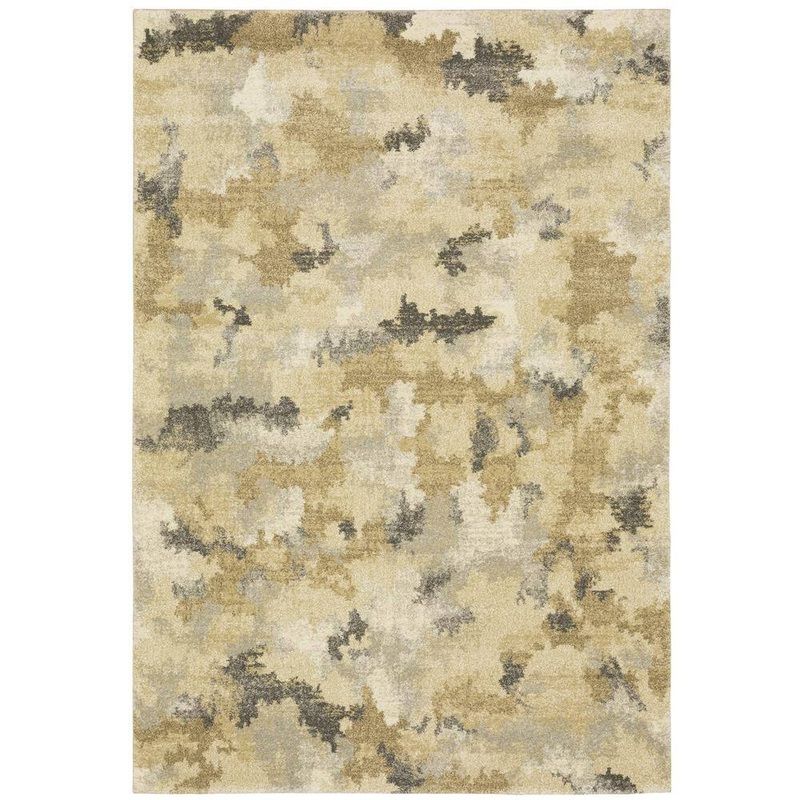 AVERLEY HOME Asbury Beige/Gold 4 ft. x 6 ft. Modern Abstract Polypropylene Indoor Area Rug 710244