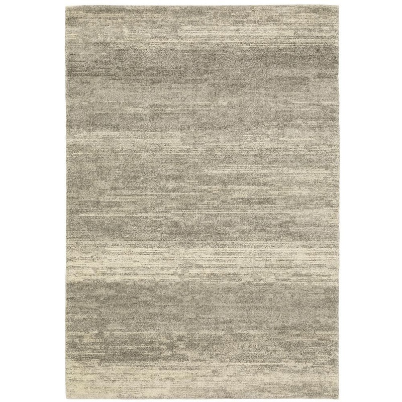 AVERLEY HOME Asbury Gray/Beige 5 ft. x 8 ft. Contemporary Distressed Abstract Polypropylene Indoor Area Rug 710374