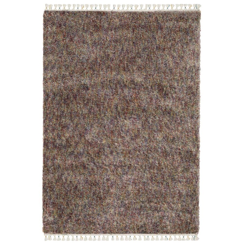 AVERLEY HOME Avalon Multi-Colored 2 ft. x 8 ft. Modern Abstract Polypropylene Shag Tassel Indoor Runner Area Rug 712835