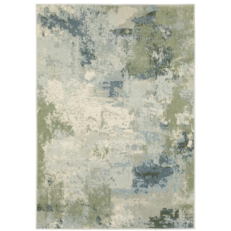 AVERLEY HOME Brixworth Blue/Green 8 ft. x 10 ft. Casual Abstract Polypropylene Indoor Area Rug 744744