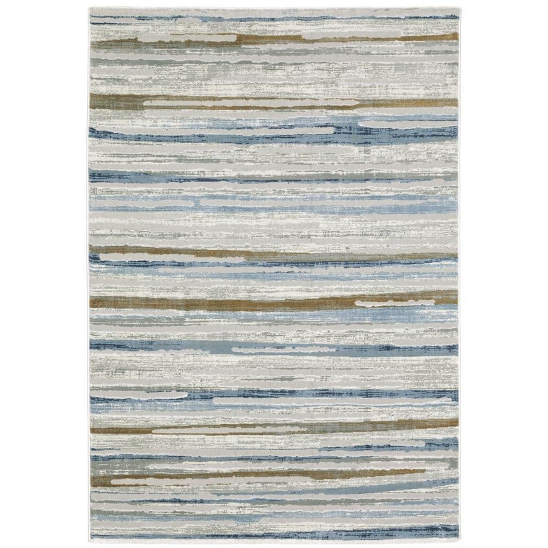 AVERLEY HOME Emory Beige Doormat 3 ft. x 5 ft. Abstract Stripe Distressed Polypropylene Polyester Blend Indoor Area Rug 713566
