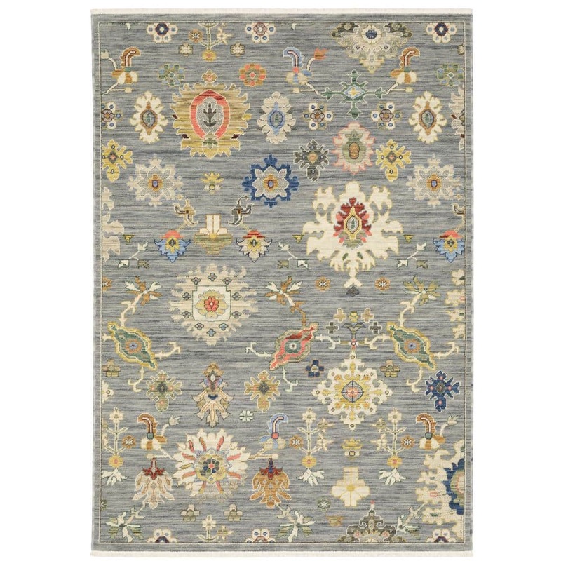 AVERLEY HOME Lavista Gray/Multi-Colored Doormat 3 ft. x 5 ft. Vintage Persian Oriental Wool/Nylon Blend Indoor Area Rug 741606