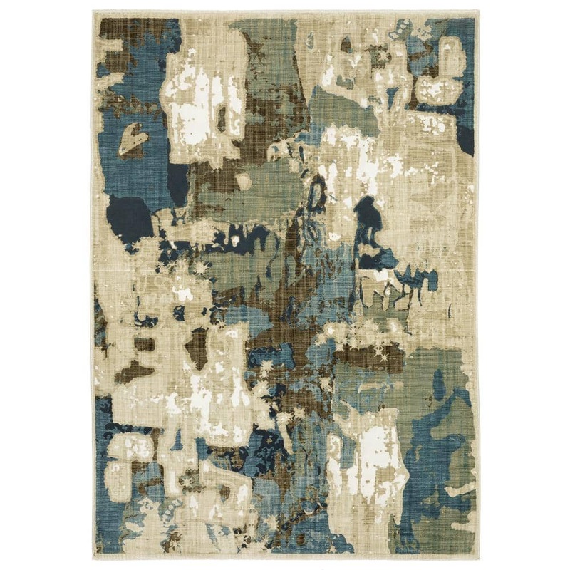 AVERLEY HOME Ross Beige/Multi 3 ft. x 5 ft. Doormat Abstract Distressed Polypropylene/Polyester Fringed Indoor Area Rug 743334