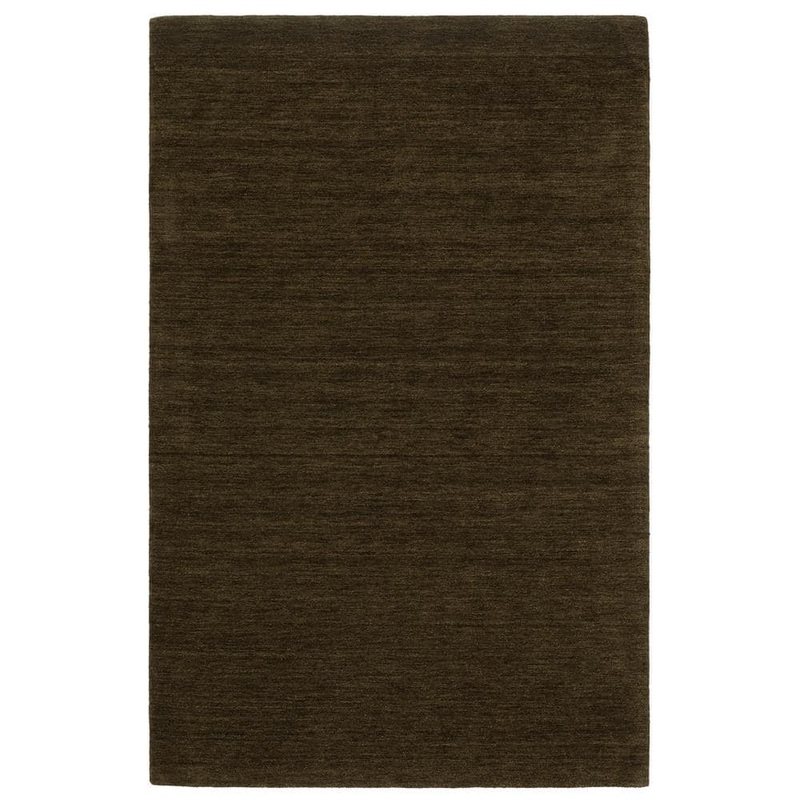 AVERLEY HOME Allaire Brown 6 ft. x 9 ft. Heathered Solid Hand-Made 100% Wool Indoor Area Rug 735513
