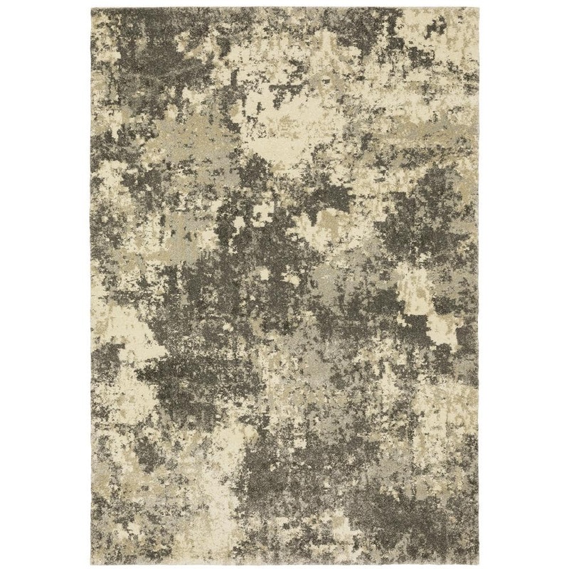 AVERLEY HOME Asbury Gray/Beige 8 ft. x 11 ft. Contemporary Abstract Polypropylene Indoor Area Rug 710459