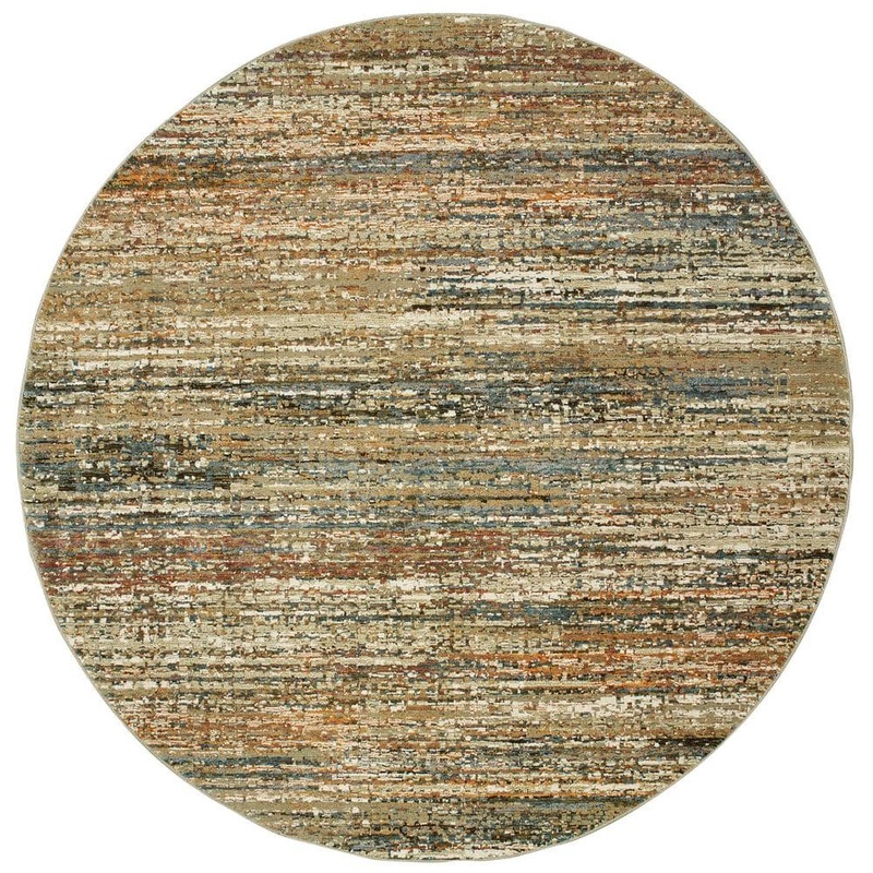 AVERLEY HOME Audrey Gold/Green 8 ft. x 8 ft. Round Abstract Area Rug 001687